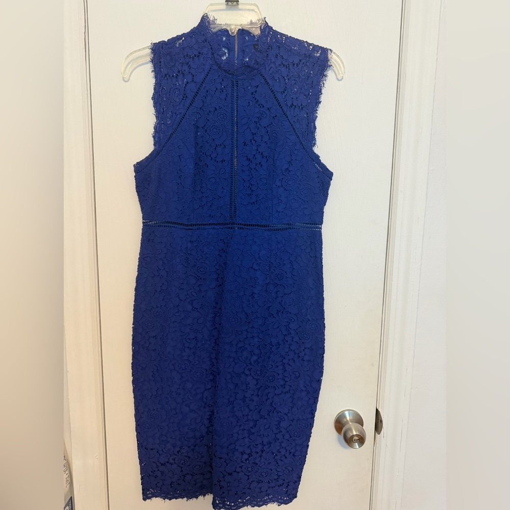 Bardot Royal Blue Lace Midi Dress